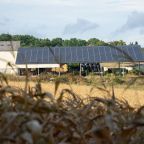 Panneau solaire bâtiment agricole : des panneaux solaires sont installés sur le toit d'un hangar agricole